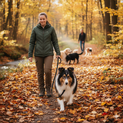 SheltieWalkingInAwoodlandSmall